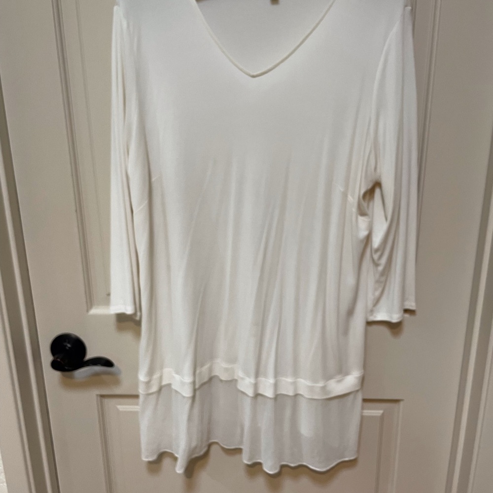 Eileen Fisher Long Silk Blend Top